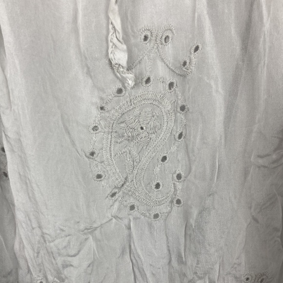 Le Marais Paris Women’s Silk Boho Peasant Tunic Top sz Large - Picture 10 of 12